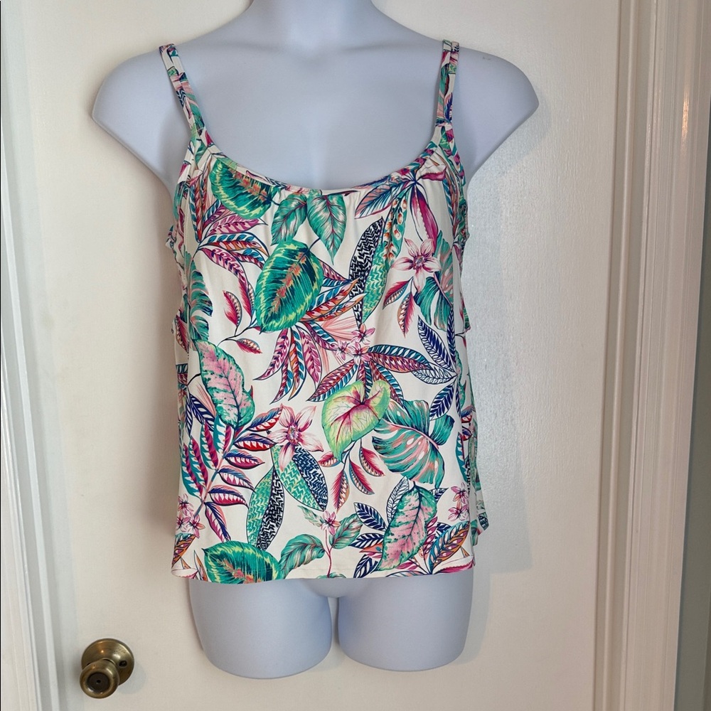 Tropical Print Women's Swim Top Tankini Top 38 B\C NWOT
